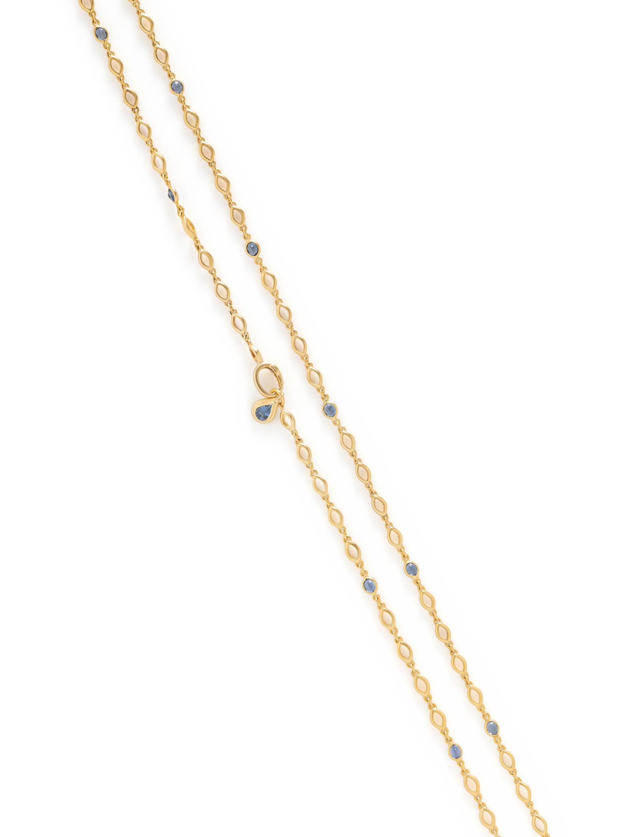 YELLOW GOLD AND SAPPHIRE NECKLACE