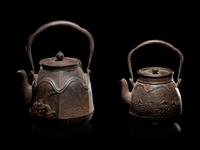 Four Japanese Cast Iron Teapots, Tetsubin