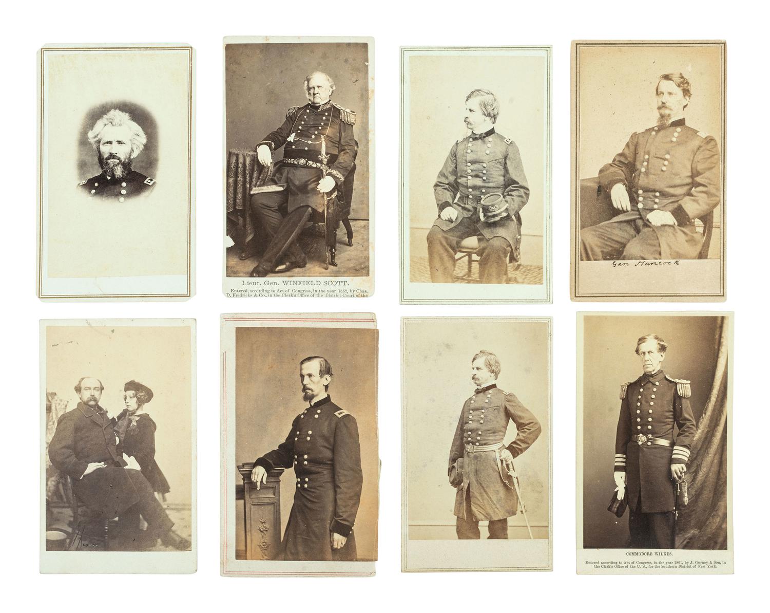 [CIVIL WAR]. A group of 27 CDVs of Union generals and other officers, incl. SEDGWICK, THOMAS, BUTLER, HANCOCK, MCDOWELL, NUGENT, and MILLER.