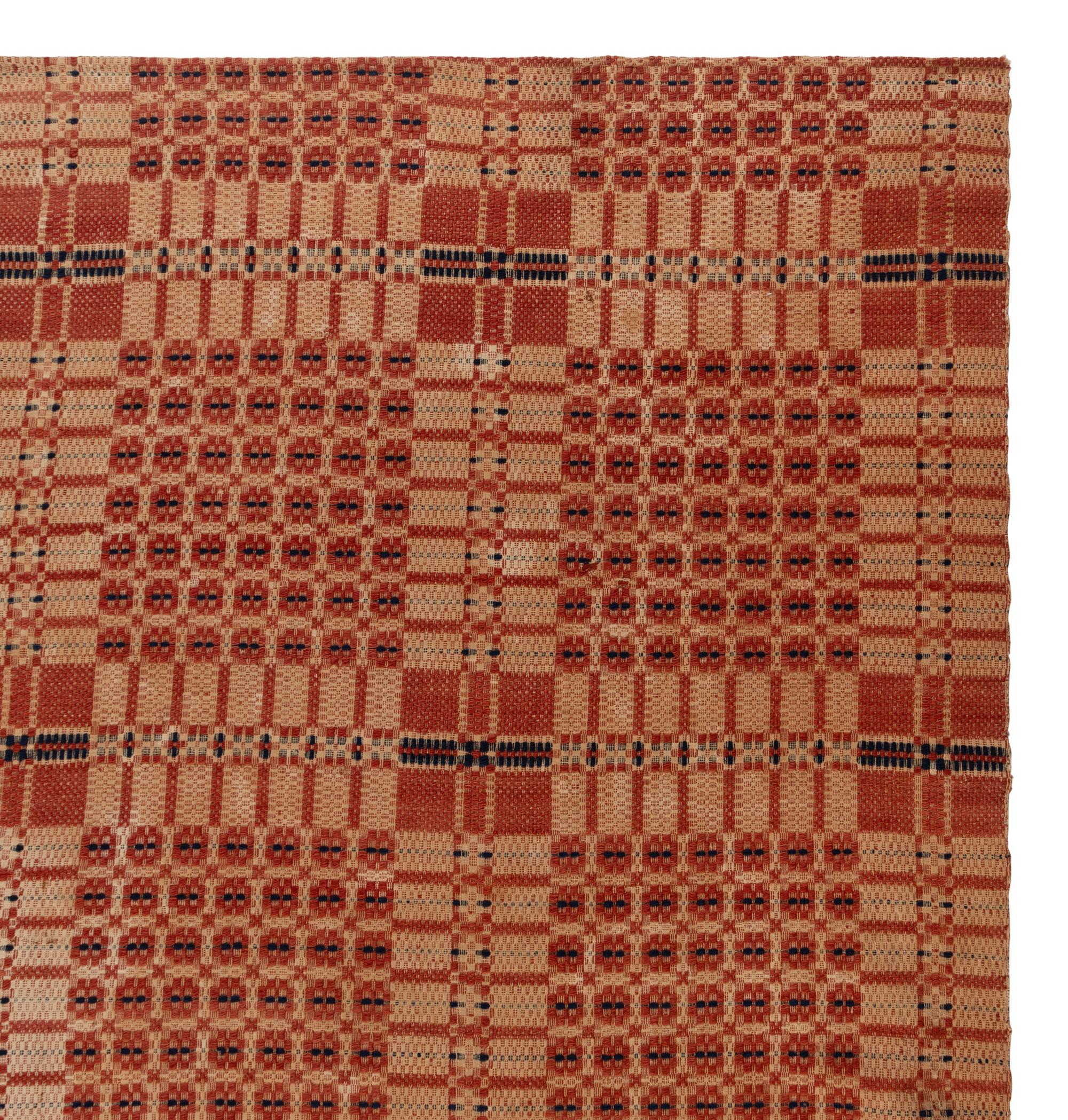 Three Cotton and Wool Jacquard Coverlets