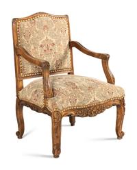 A Louis XV Style Walnut Fauteuil