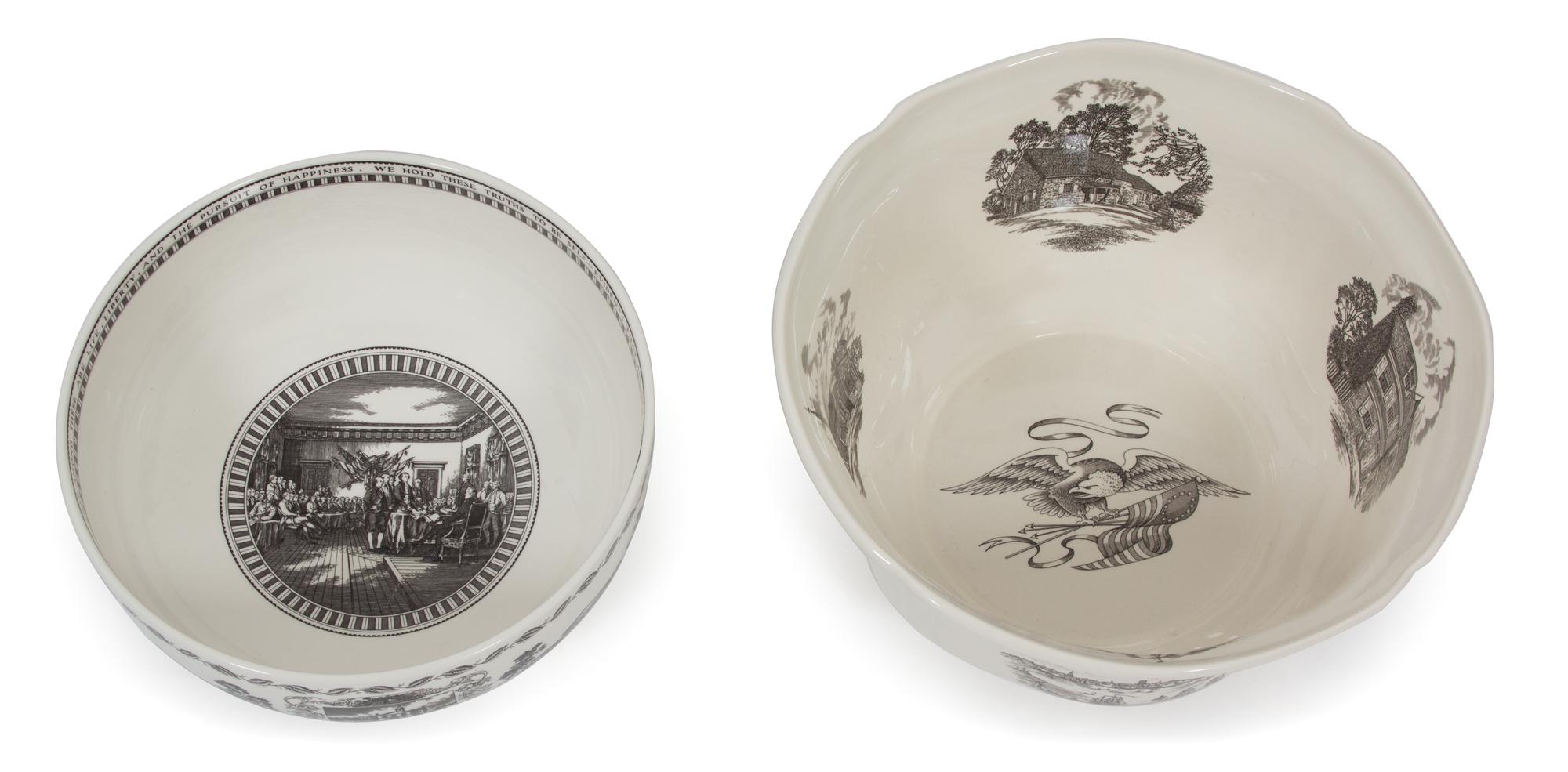 Two Wedgwood Bowls Height of largest 6 1/4 x diameter 12 inches. — 20TH CENTURY
