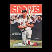 A 1954 Sports Illustrated First Issue with Topps Baseball Card Insert and August 1955 Issue Featuring Ted Williams