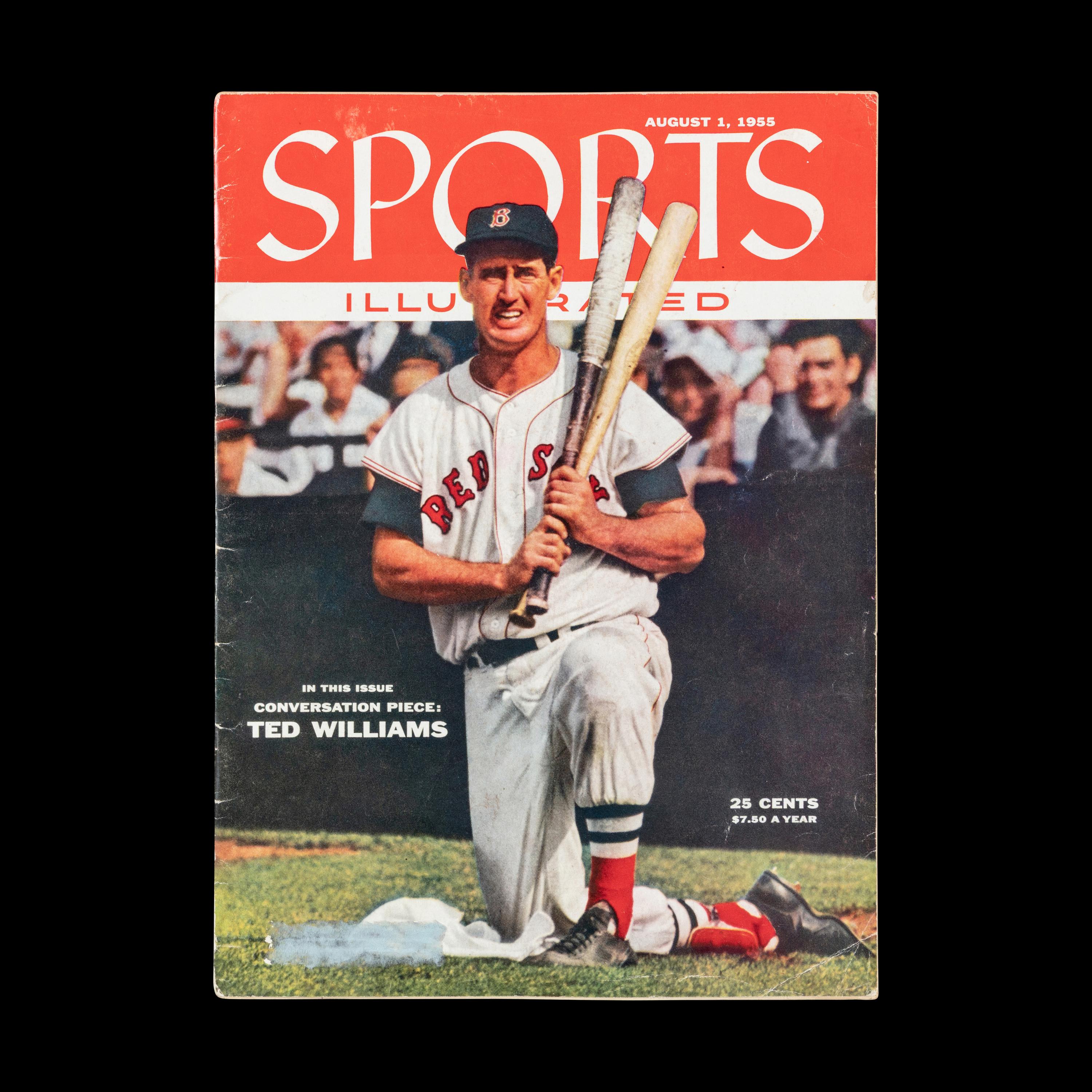 A 1954 Sports Illustrated First Issue with Topps Baseball Card Insert and August 1955 Issue Featuring Ted Williams