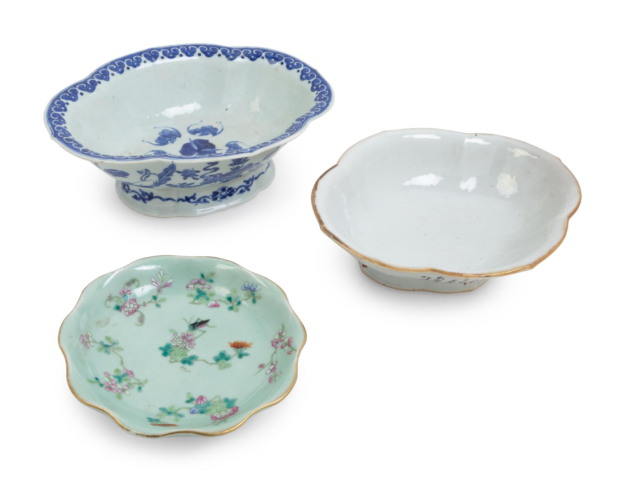 Three Chinese Porcelain Offering Plates