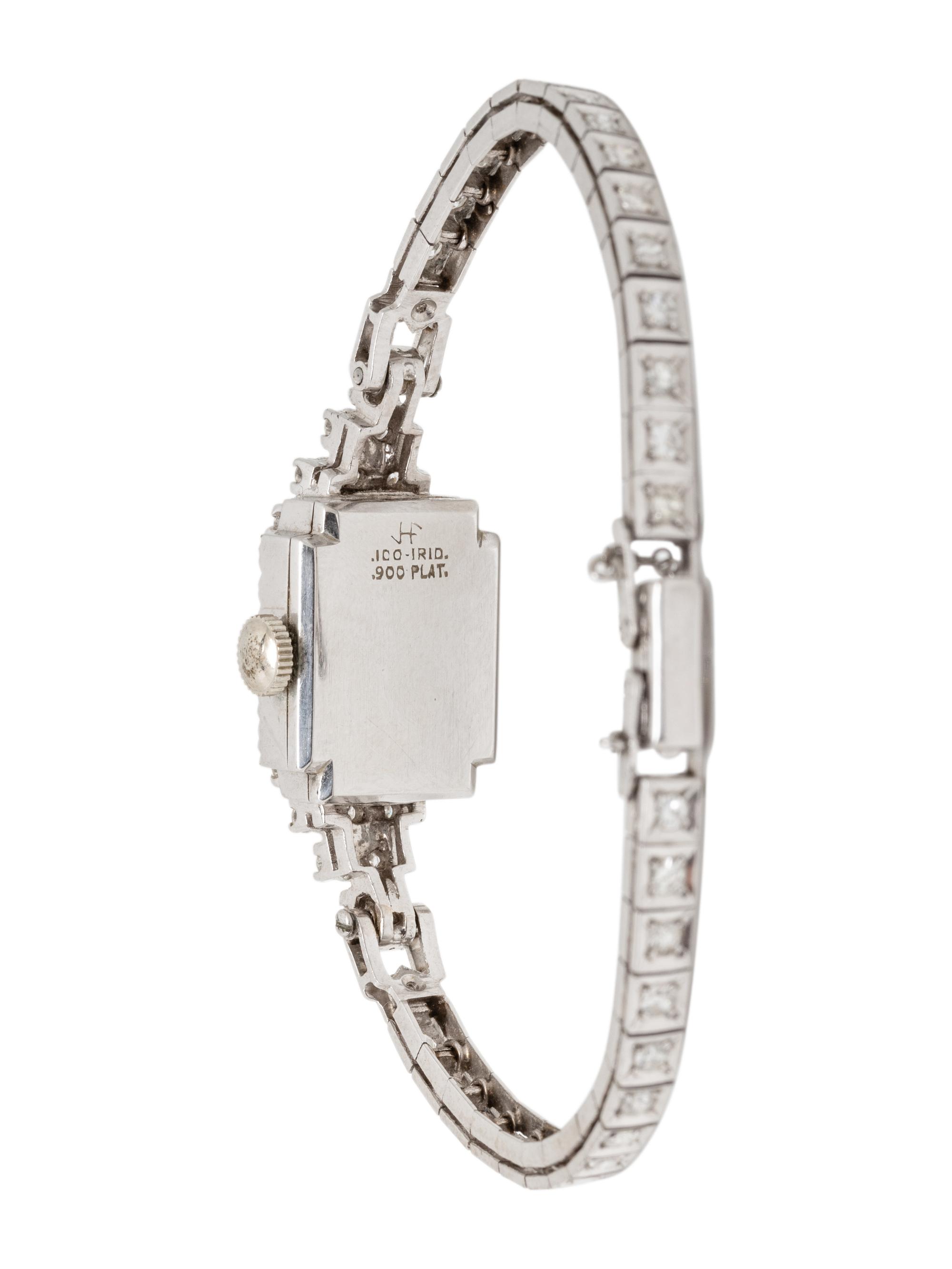 HAMILTON, ANTIQUE, PLATINUM AND DIAMOND AND WATCH