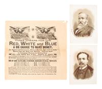 [1888 and 1892 ELECTION]. A group of ephemera related from the 1888 presidential campaigns of Benjamin Harrison and Grover Cleveland, comprising: