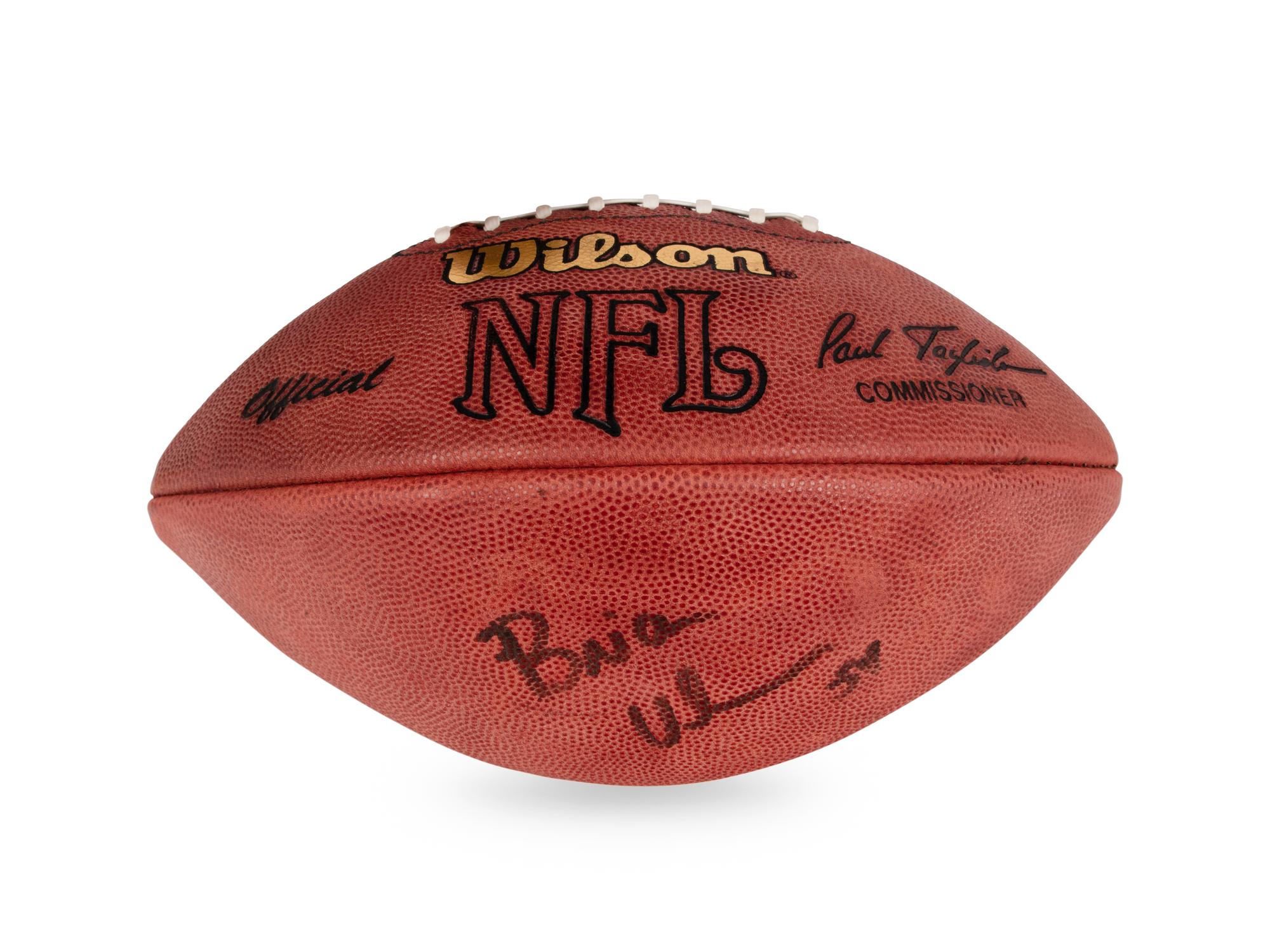 A Group of Three Chicago Bears Hall of Fame Signed Autograph Wilson Official Game Footballs Including Gale Sayers (Beckett Authentication Services BAS Certified),