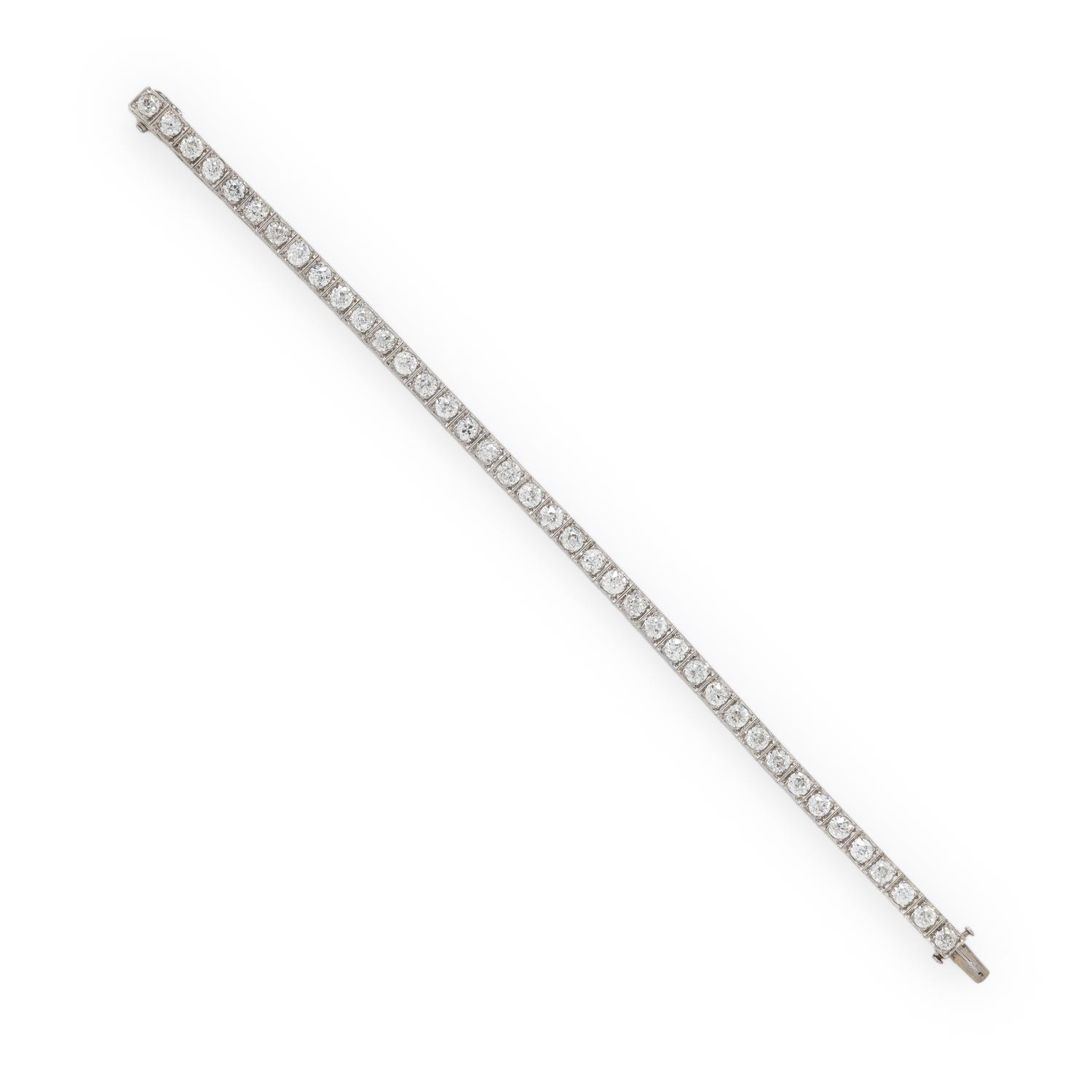 Art Deco, Platinum and Diamond Line Bracelet