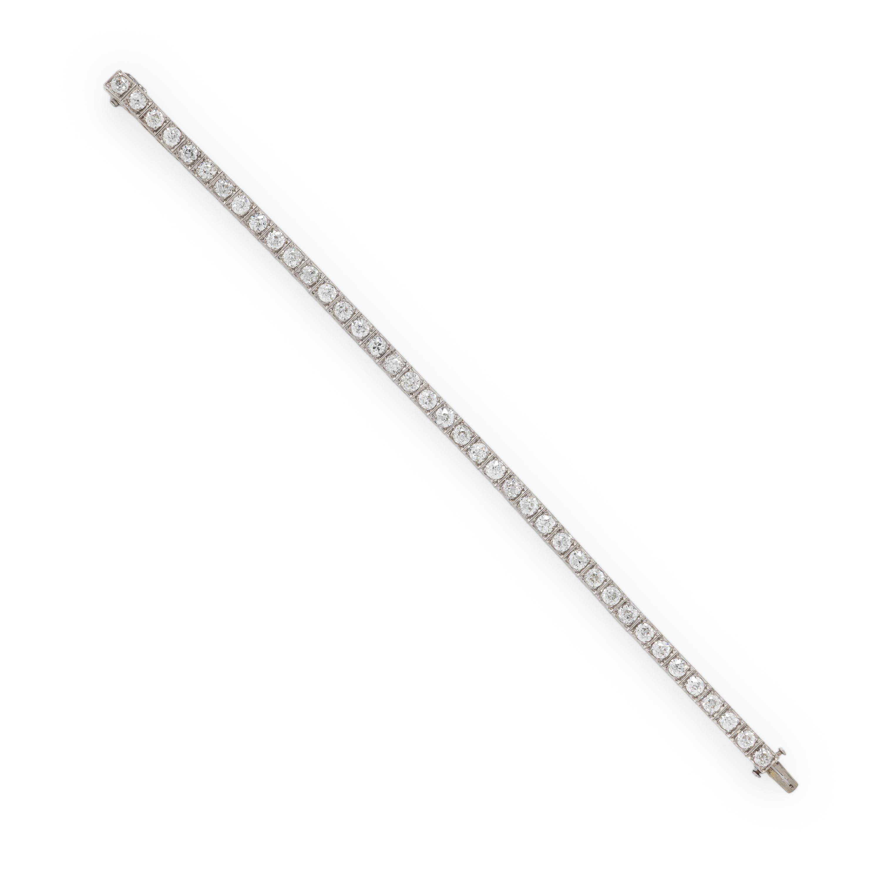 Art Deco, Platinum and Diamond Line Bracelet