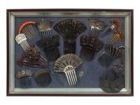 A Framed Group of Victorian Hair Combs