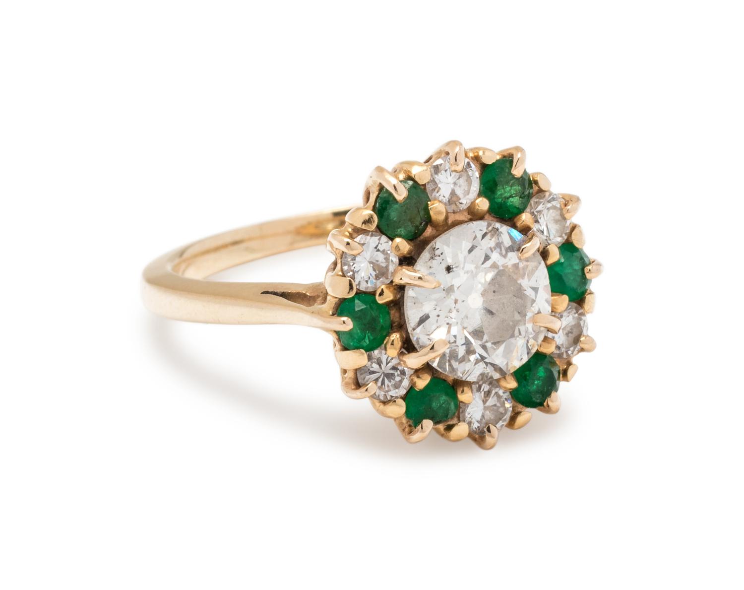 DIAMOND AND EMERALD RING