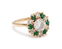DIAMOND AND EMERALD RING