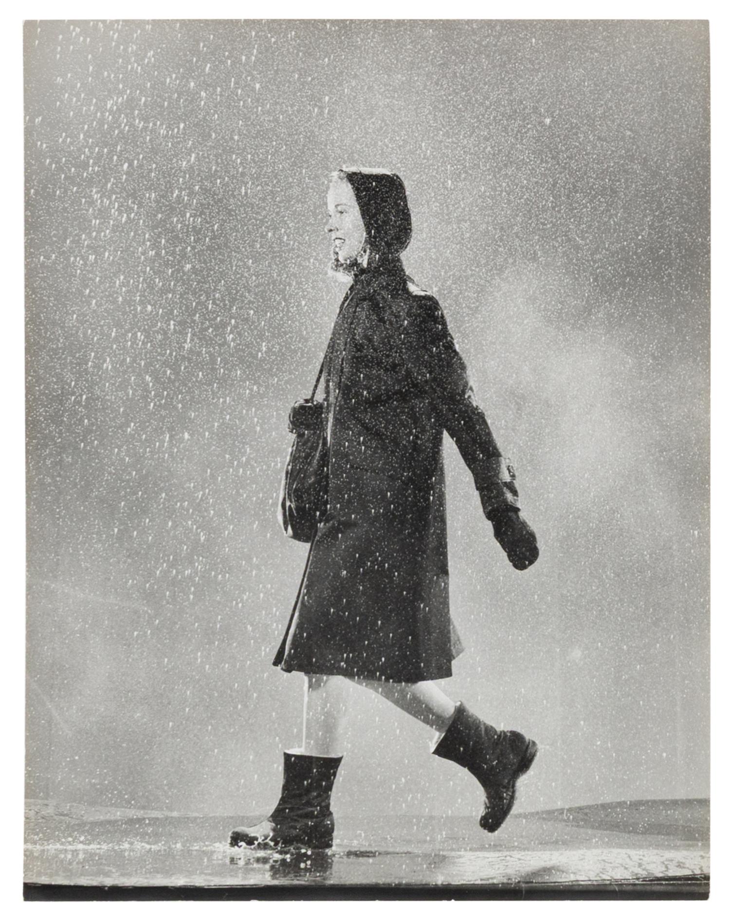 A Group of Four Works depicting models in the rain for Vogue, Glamour, and Life Magazines, 1941-45