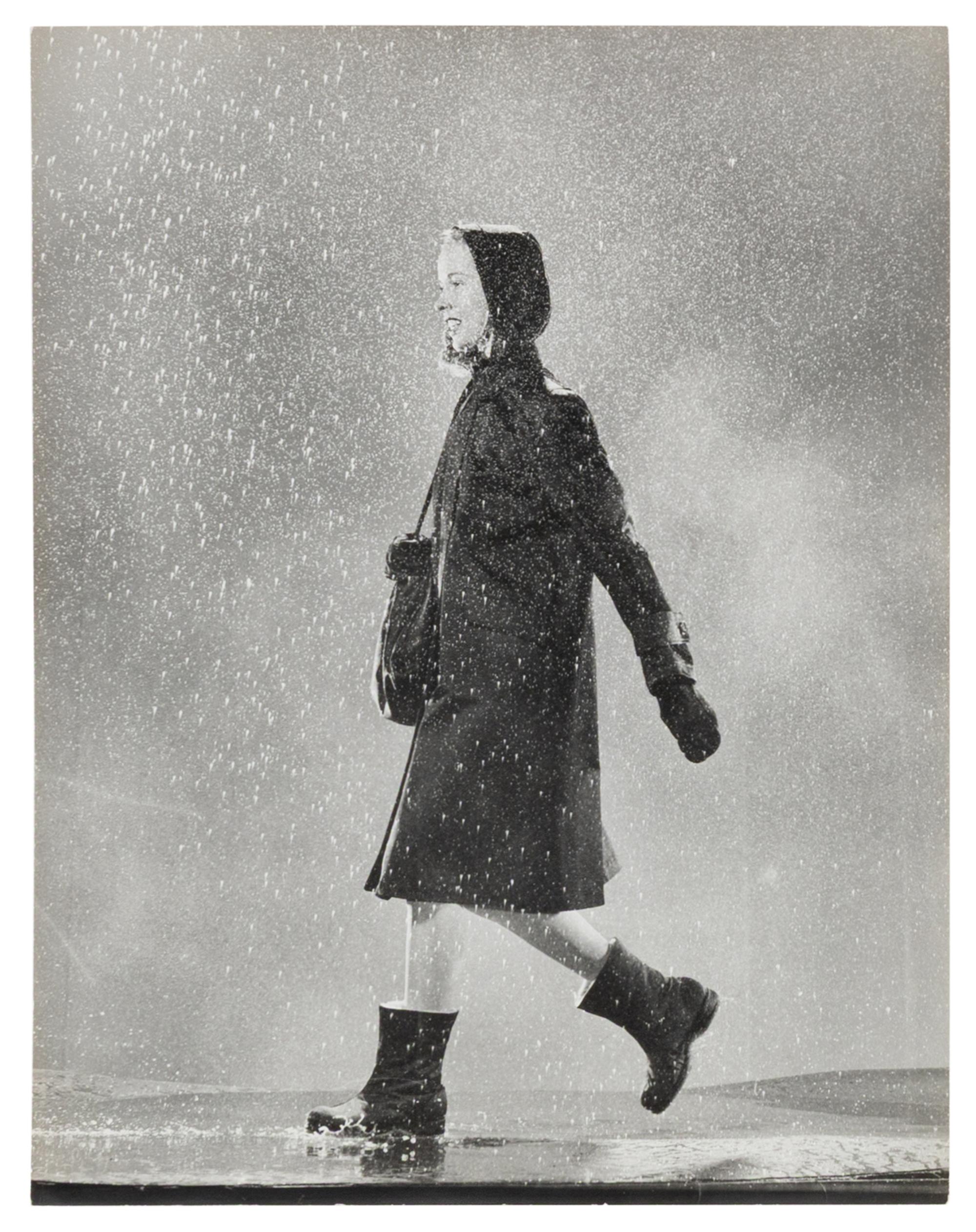 A Group of Four Works depicting models in the rain for Vogue, Glamour, and Life Magazines, 1941-45