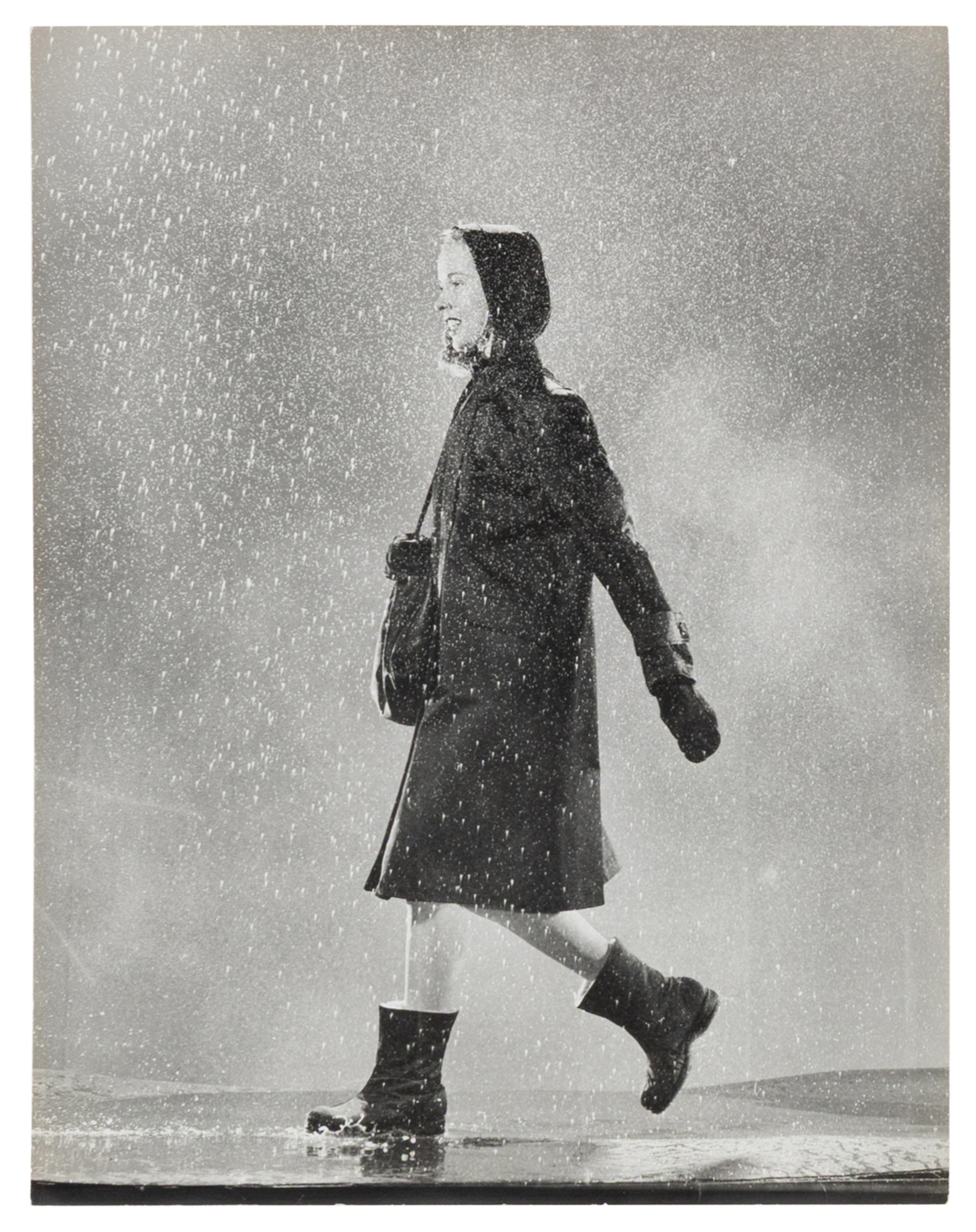 A Group of Four Works depicting models in the rain for Vogue, Glamour, and Life Magazines, 1941-45