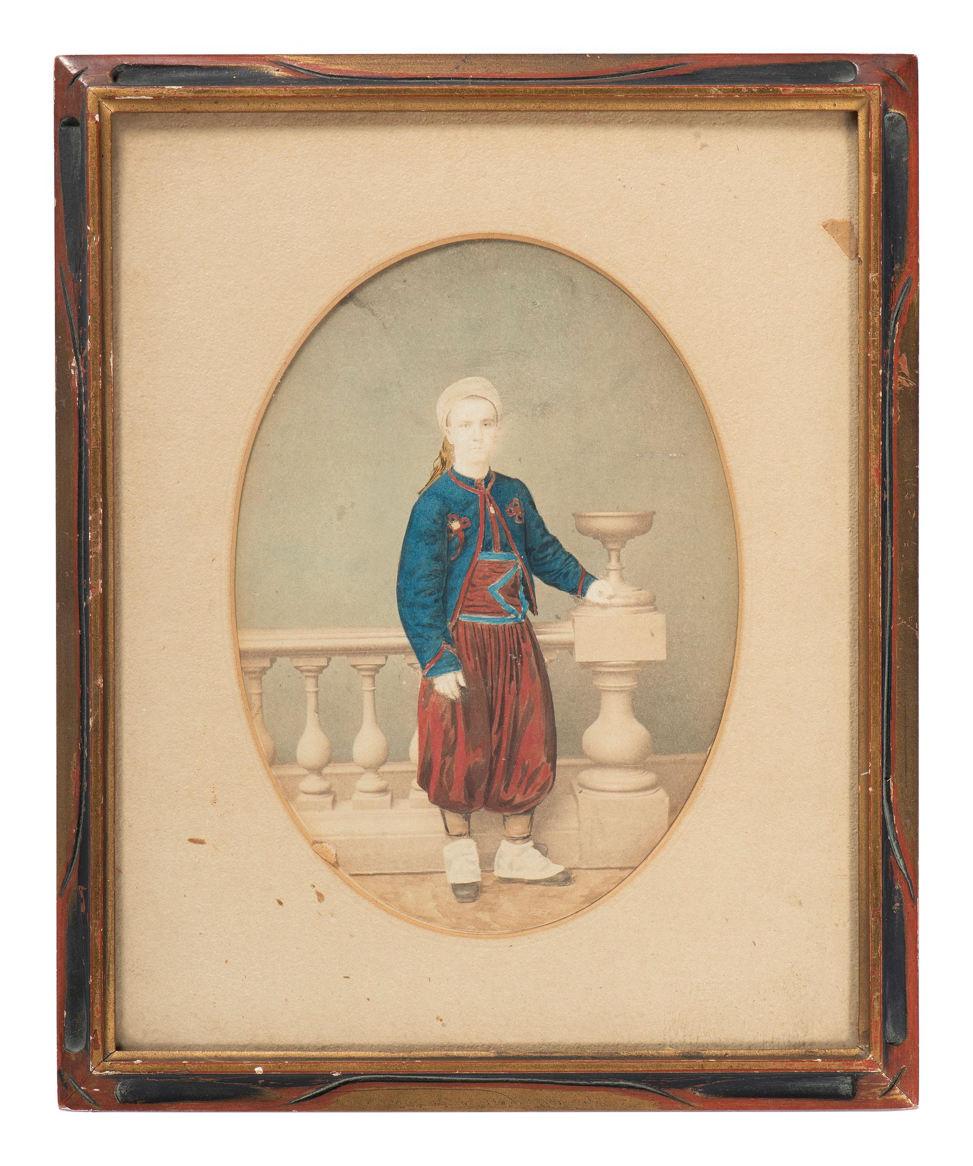 [CIVIL WAR]. Hand-colored albumen photograph of a Zouave.