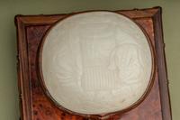 A Large White Jade Inset Hardwood Ruyi Scepter