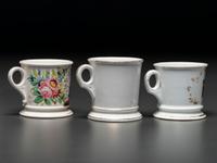 Three Railroad Worker's Porcelain Occupational Shaving Mugs