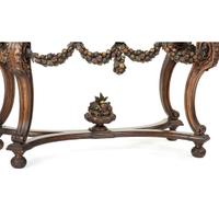 An Italian Carved and Painted Marble-Top Pier Table and Pier Mirror