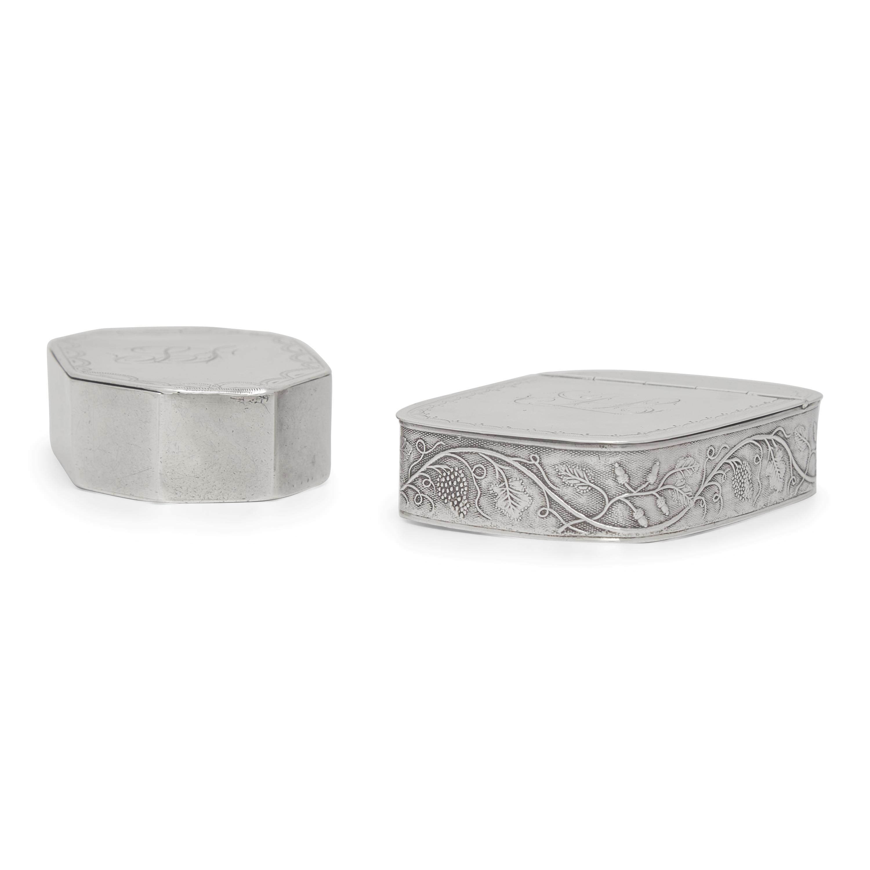 Two Federal Silver Snuff Boxes
