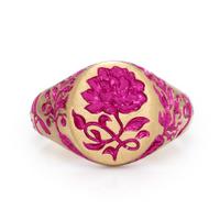 Castro Smith, 'Peony', Low Karat Yellow Gold and Ceramic Peony Ring