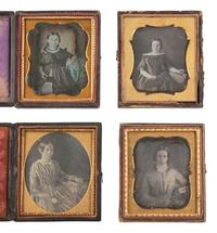 [EARLY PHOTOGRAPHY]. 19 cased images of females with props and/or noteworthy accessories.