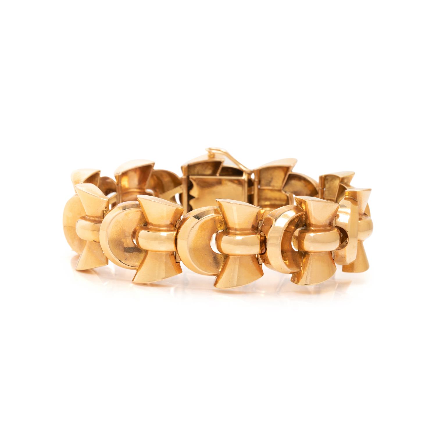 RETRO, FRENCH, YELLOW GOLD BRACELET