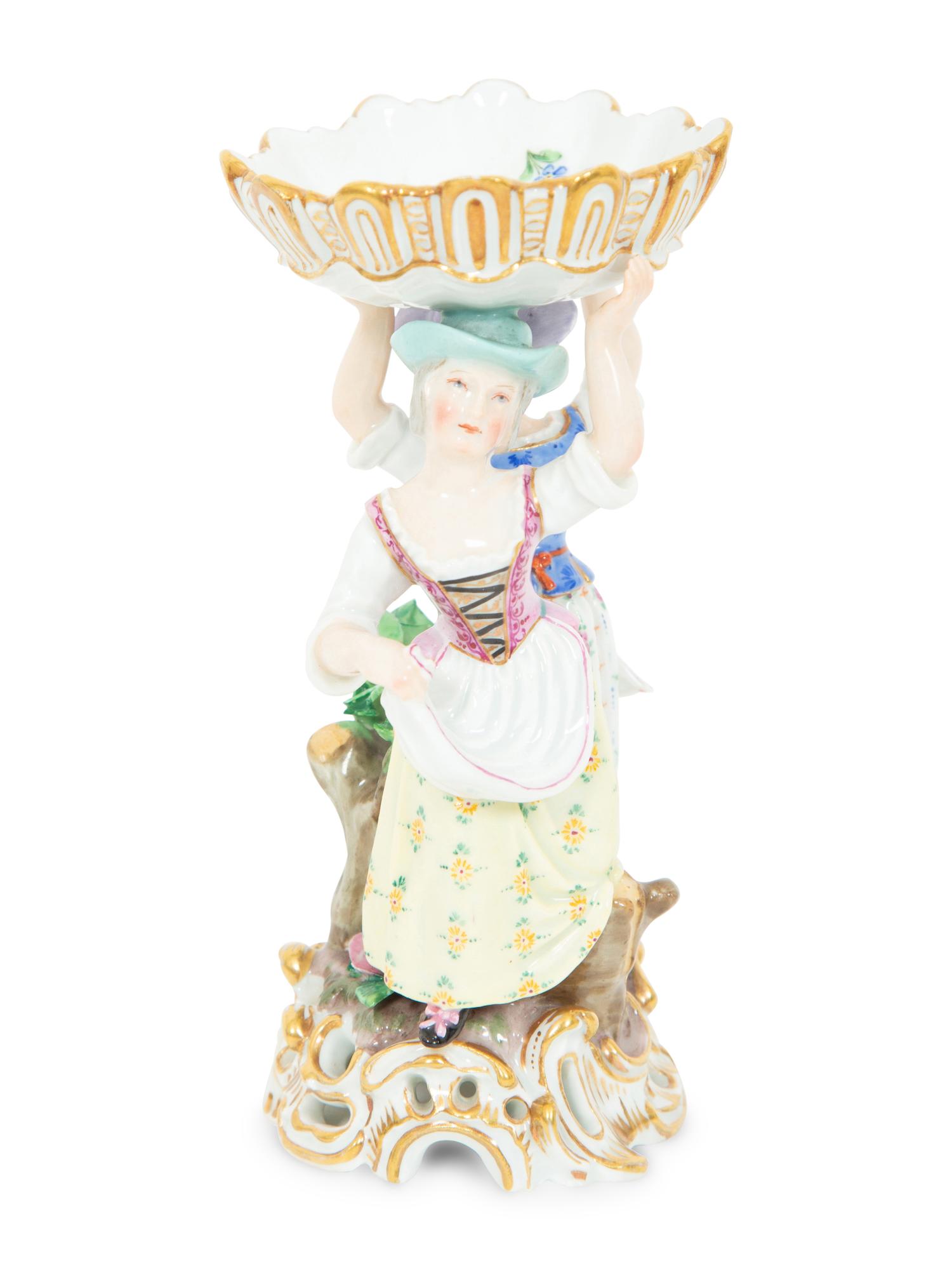 A Meissen Porcelain Figural Salt