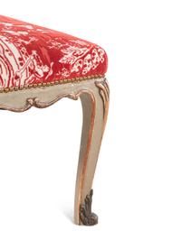 An Italian Painted and Parcel Gilt Stool