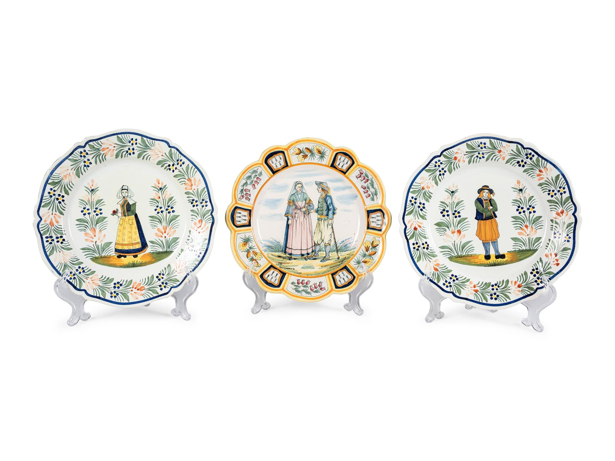 A Group of Quimper Faience Table Articles