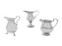 Three Silver Creamers