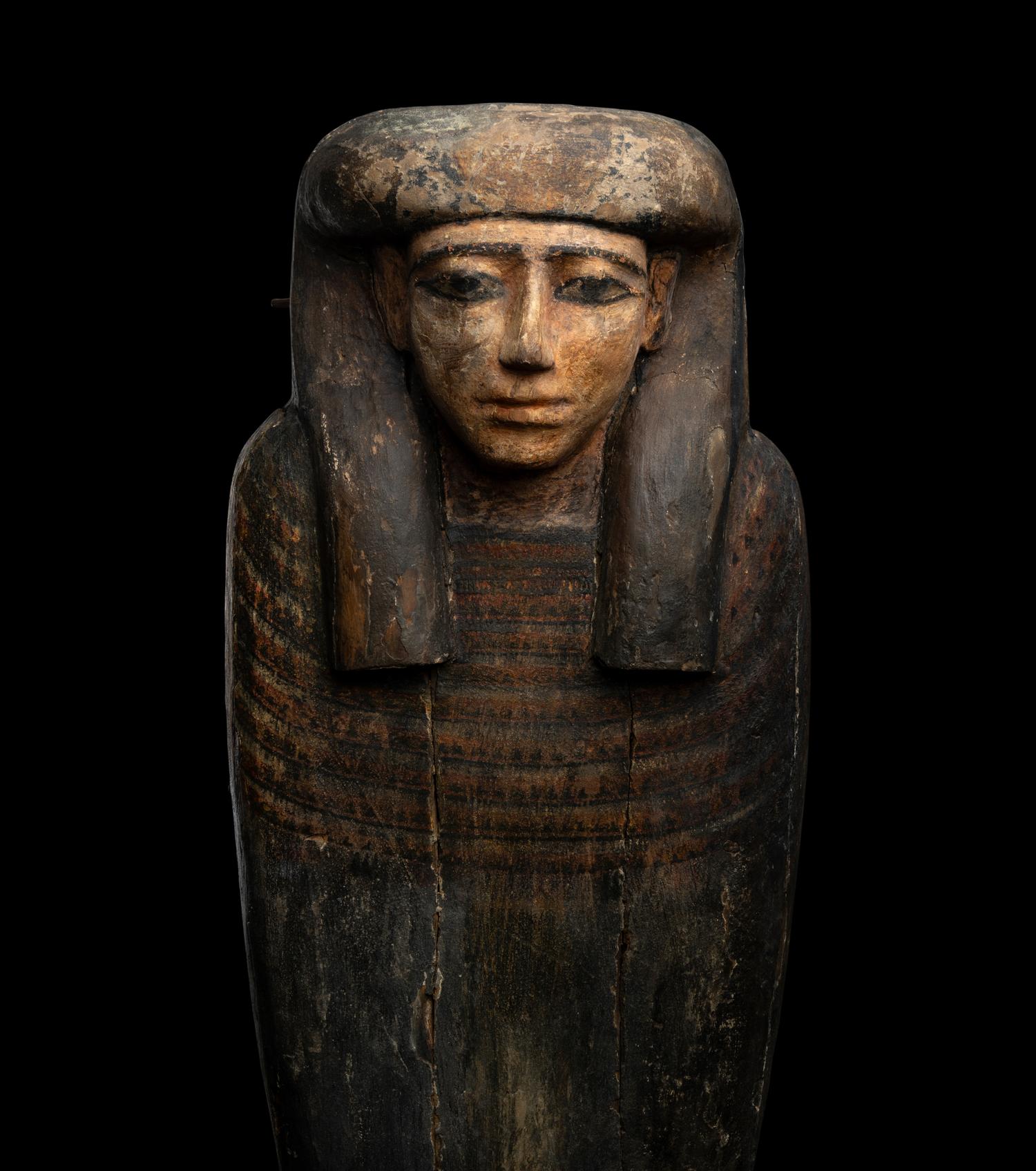 An Egyptian Painted Wood Anthropoid Coffin