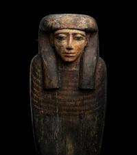 An Egyptian Painted Wood Anthropoid Coffin
