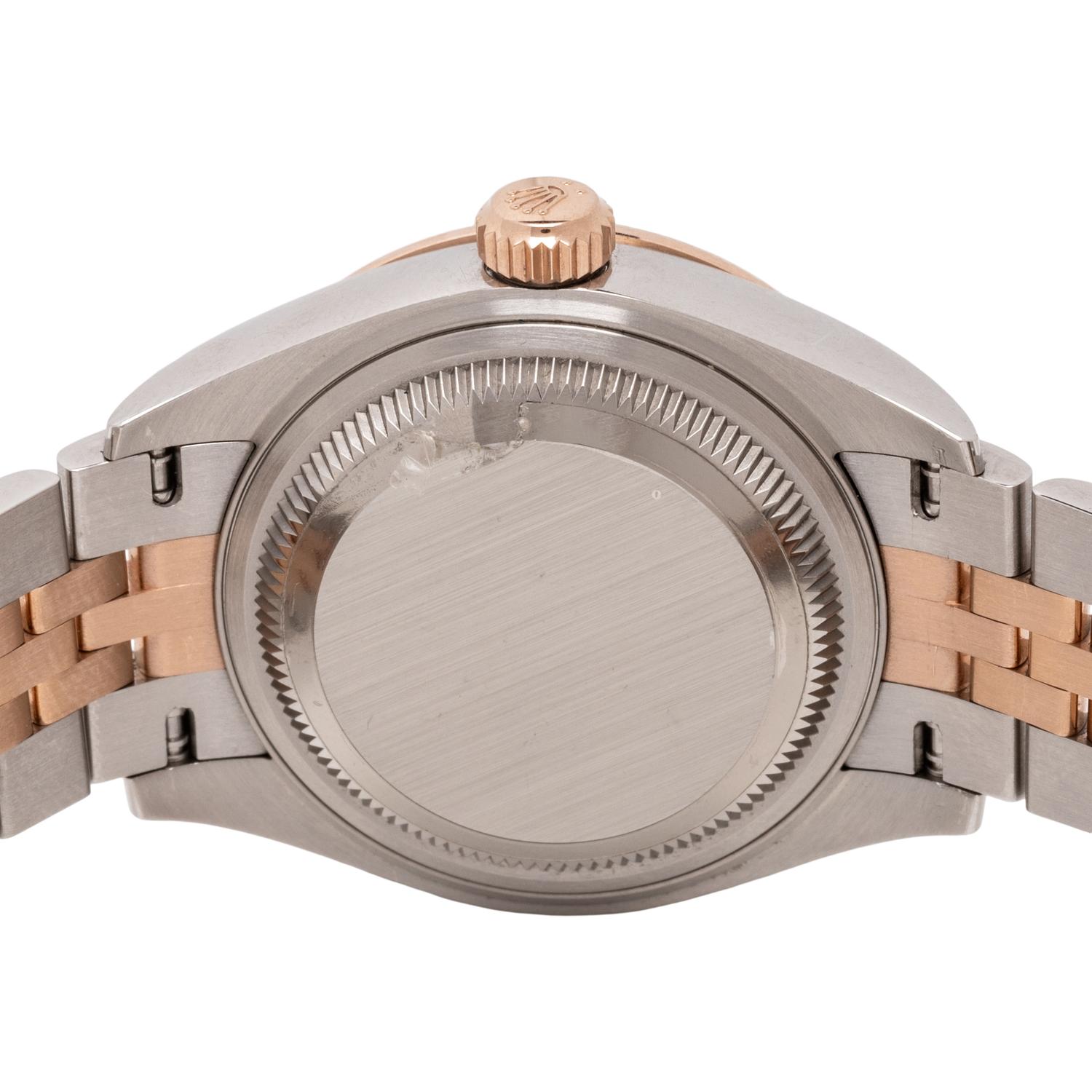 ROLEX. REF. 279381 STAINLESS STEEL, 18K ROSE GOLD, AND DIAMOND 'DATEJUST' WATCH