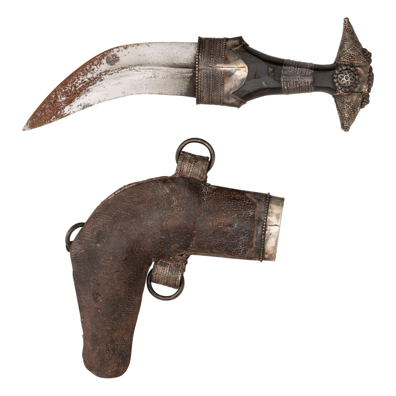 An Omani Silver Mounted Jambiya Dagger