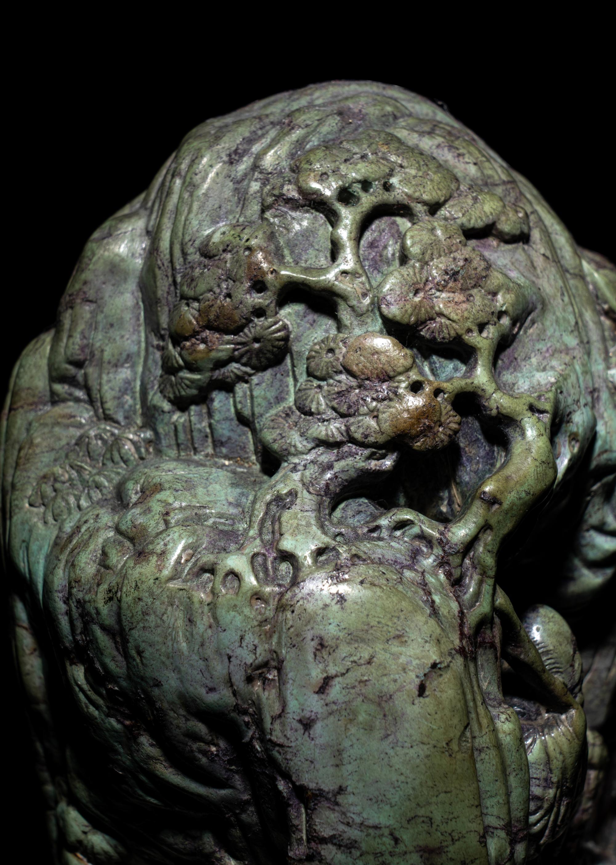 A Carved Turquoise Boulder