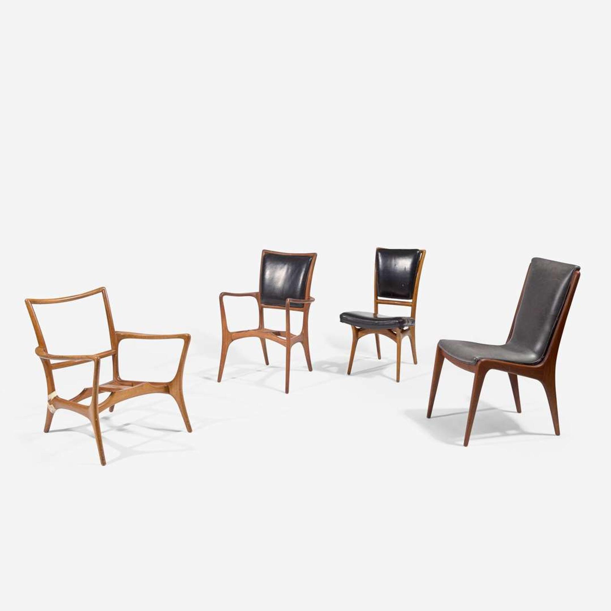 Vladimir Kagan (American, 1927-2016) Four Early Chairs and Chair Frames, Kagan-Dreyfuss, Inc., USA, circa 1950s