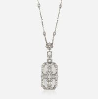 An Art Deco diamond and platinum necklace