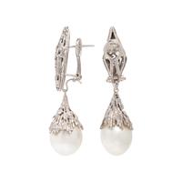 Bunda, Cultured Pearl, Diamond, and White Gold Convertible Drop Earrings