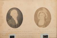 [POLITICS]. WASHINGTON, George (1732-1799) and Martha Dandridge Custis WASHINGTON (1731-1802). Locks of hair of George and Martha Washington in 1857 presentation with provenance inscription and portraits.