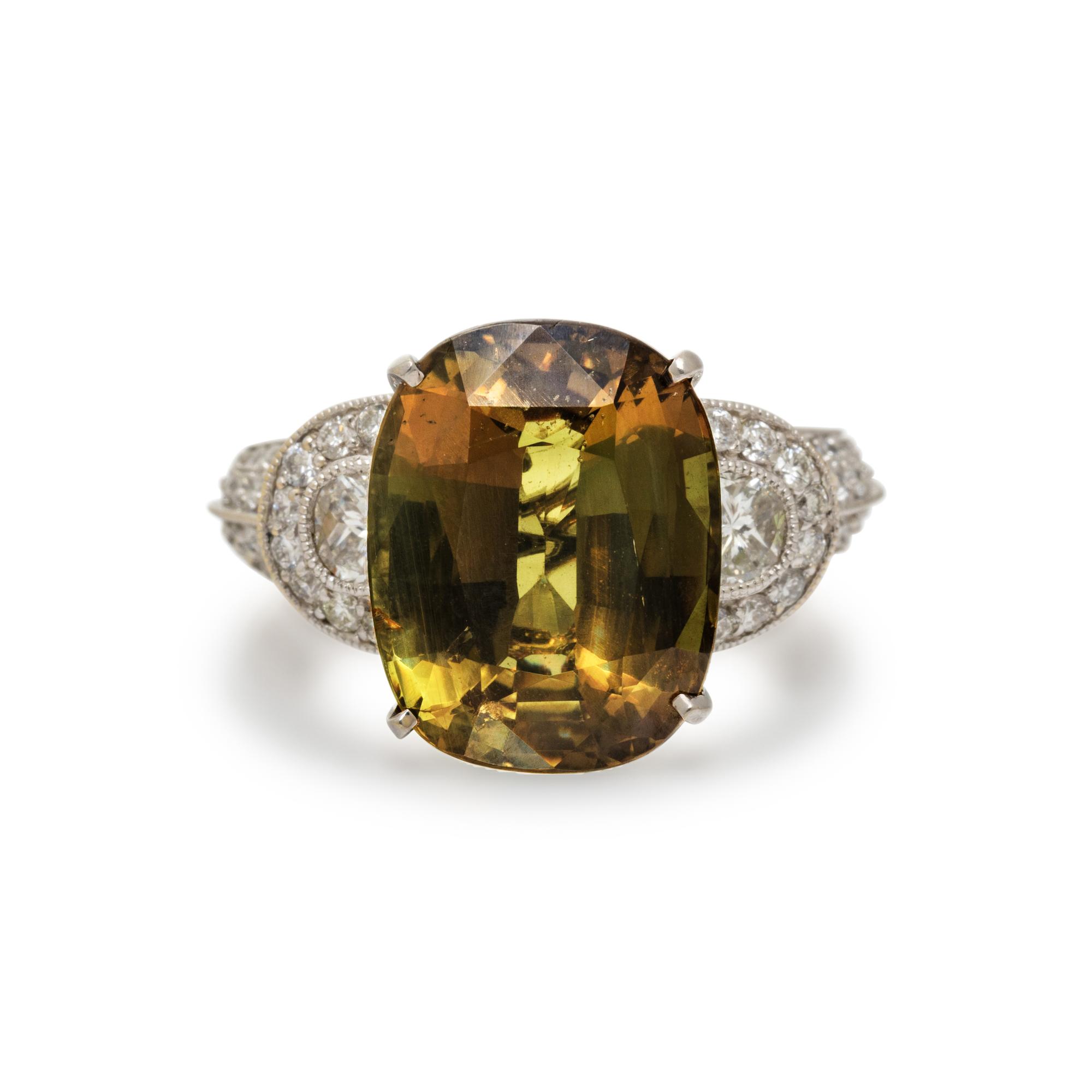 CHRYSOBERYL AND DIAMOND RING