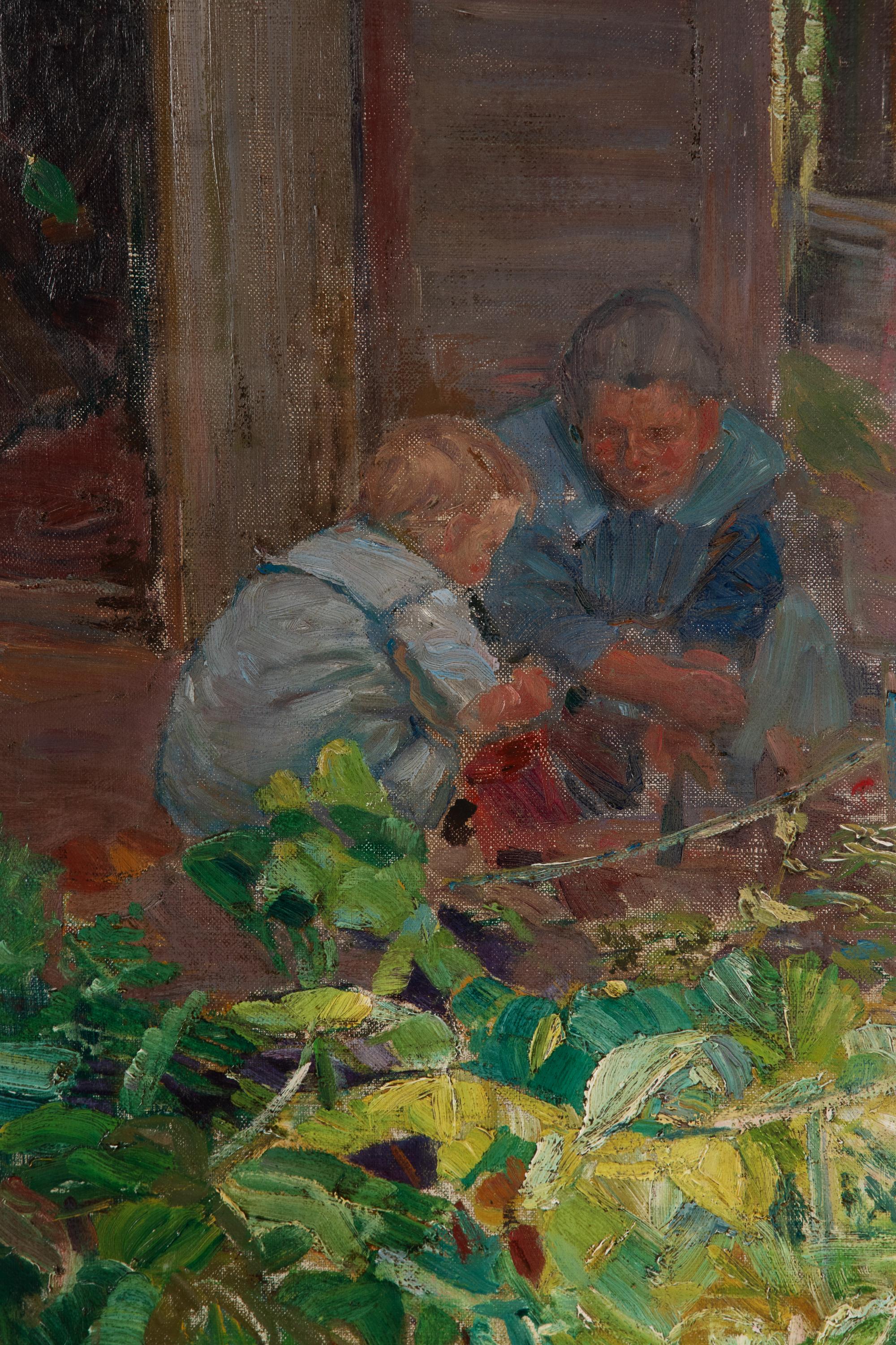The Artist's Wife and Son in a Garden