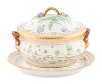 A Royal Copenhagen Flora Danica Porcelain Tureen and Underplate