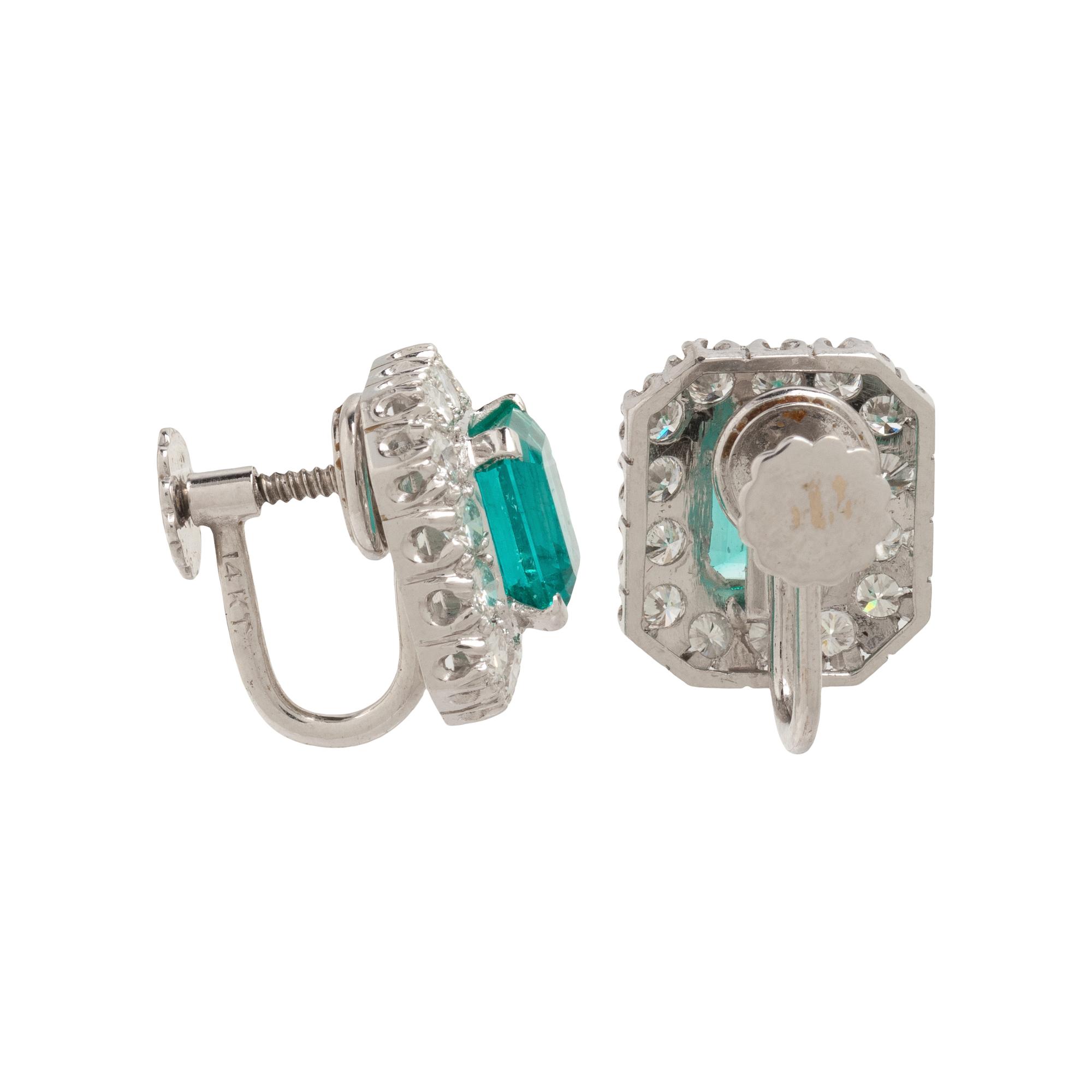 EMERALD AND DIAMOND EARRINGS