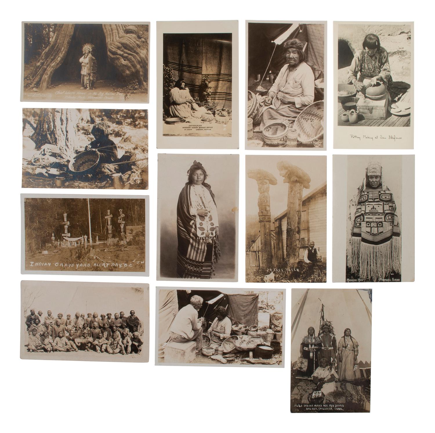 [NATIVE AMERICANS]. 61 real photo postcards of Native American subjects, incl. Red Cloud.