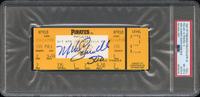 A Mike Schmidt Signed Autograph 500 Home Run Game Full Ticket (PSA 8 NM-MT / 8 AUTO - POP 6, NONE HIGHER)