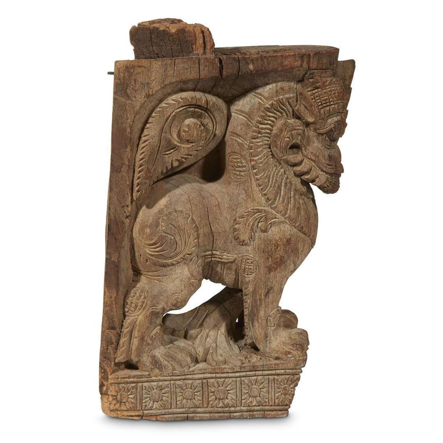 INDIAN ARCHITECTURAL ELEMENT DEPICTING A YALI Tamil Nadu, 19th Century