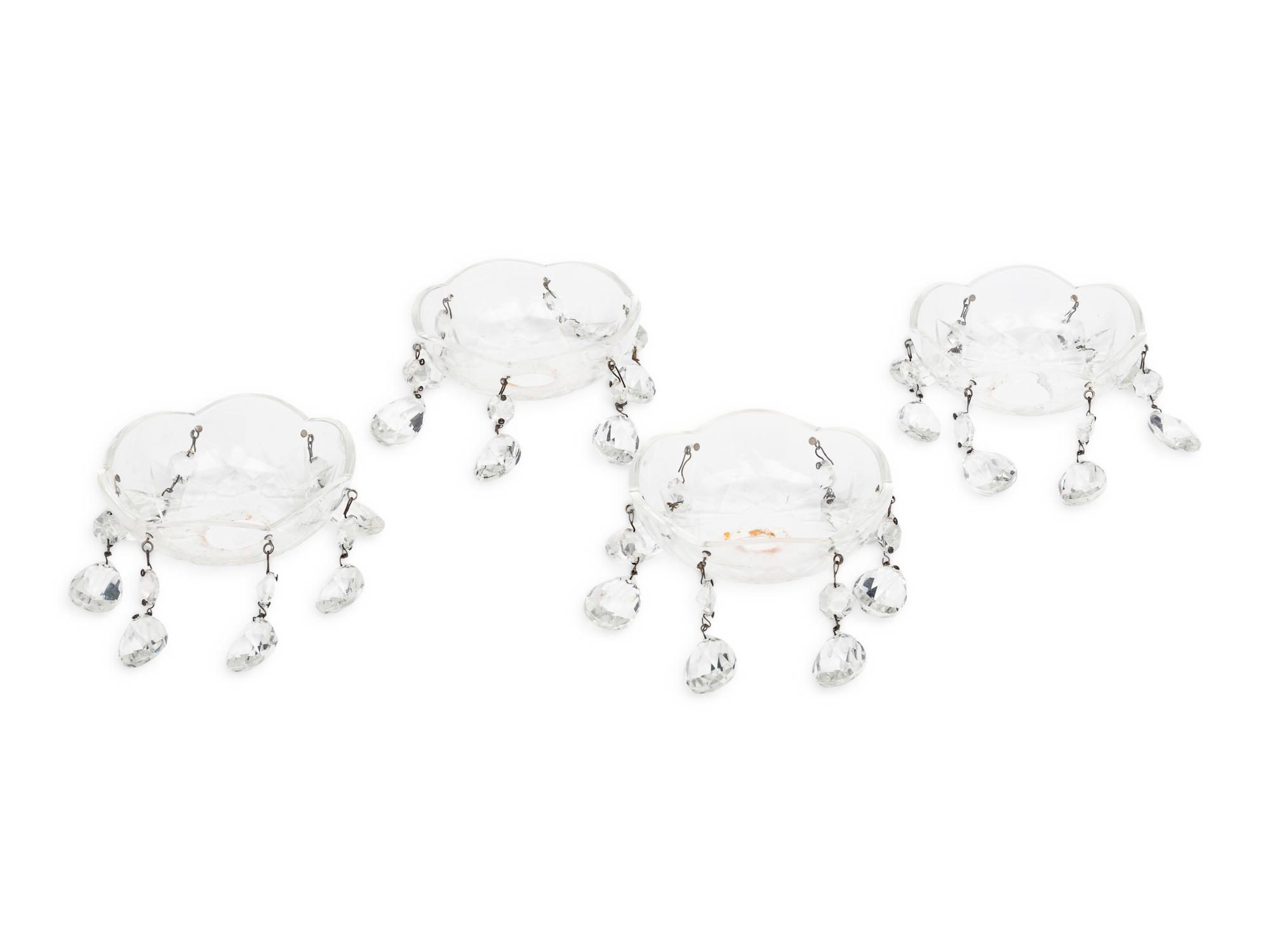 A Pair of Silver-Plate and Cut Glass Two-Light Sconces