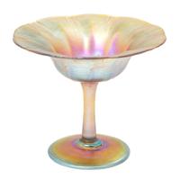 A Tiffany Studios Favrile Glass Compote Height 4 1/2 x diameter 5 1/2 inches. — EARLY 20TH CENTURY